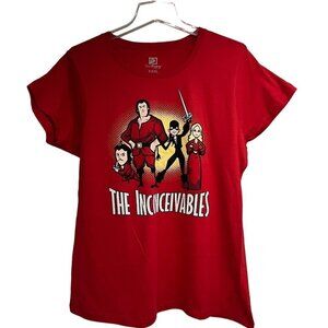 TeeFury The Inconceivables Womens Juniors Red Graphic T-Shirt 3XL Superhero New